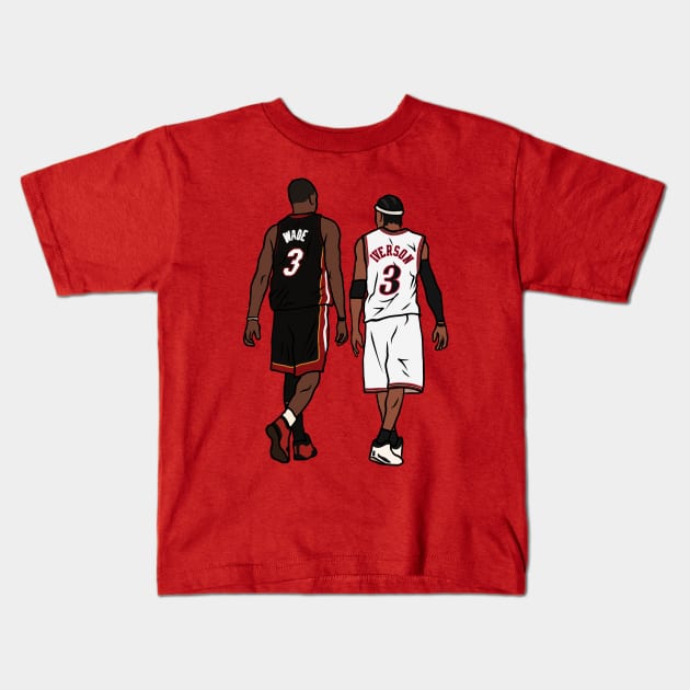 Dwyane Wade and Allen Iverson Kids T-Shirt by rattraptees